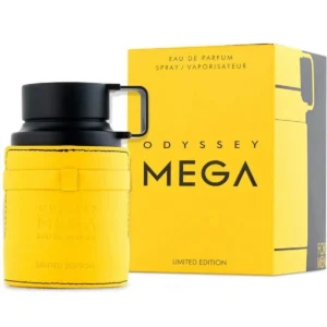 Odyssey Mega Man EDP 100ml de Armaf frasco amarillo con su caja