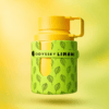 Frasco de Odyssey Limoni Fresh de Armaf sobre fondo verde degradado