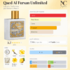 Notas y acordes del perfume Qaed Al Fursan Unlimited de Lattafa con escala de temporada