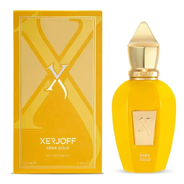 Erba Gold EDP 100ml de Xerjoff frasco dorado con su caja