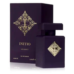 Initio Side Effect EDP 90ml frasco negro con detalle dorado y su caja