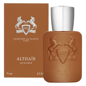 Althaïr EDP 75ml de Parfums de Marly frasco terracota con su caja